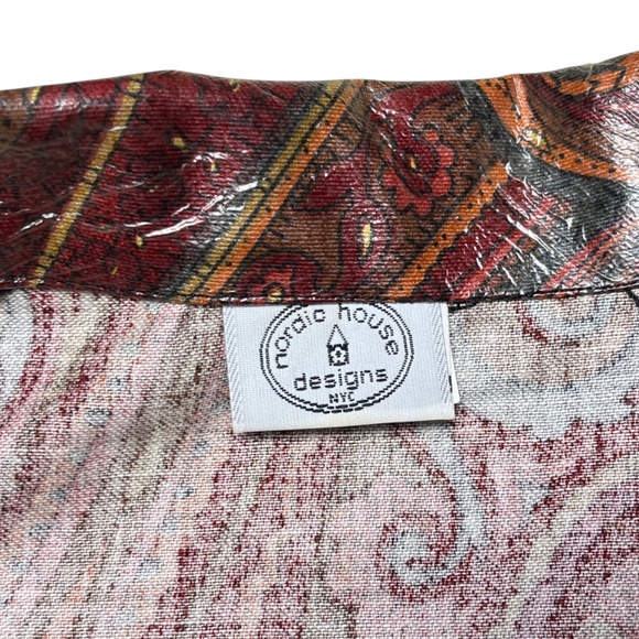 Nordic House Designs NYC Vintage Rain Coat Coated Canvas One Size Maroon Paisley - Picture 4 of 7